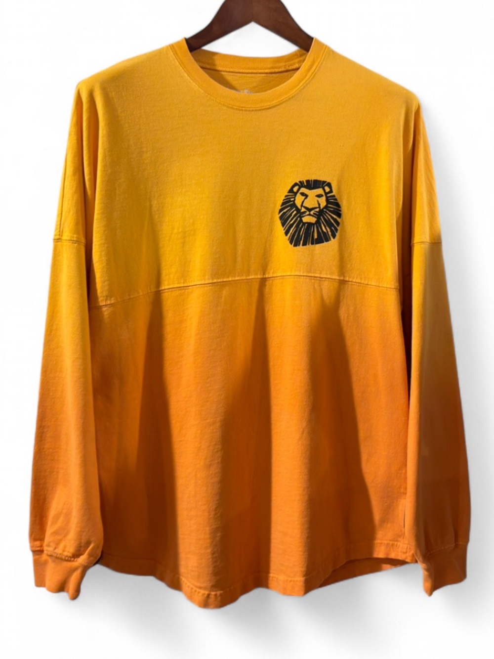 Disney Broadway The Lion King Ombré Orange Long Sleeve Size Men’s Small